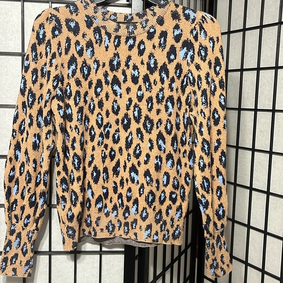 Ann Taylor Sweaters - Ann Taylor Leopard Puff Sleeve Sweater, Sz MP